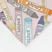 Kleurrijke kleurpotloden (lichtroze) fleece deken (Hoek)