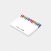 Kleurrijke kleurpotloden notitie van school leraar post-it® notes (Schuin)