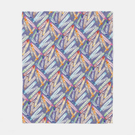 Kleurrijke kleurpotloden (Paarse) Fleece Deken