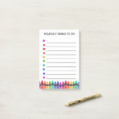 Kleurrijke kleurpotloden & sterren dingen om te do post-it® notes (Op bureau)