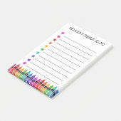 Kleurrijke kleurpotloden & sterren dingen om te do post-it® notes (Schuin)
