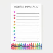 Kleurrijke kleurpotloden & sterren dingen om te do post-it® notes (Voorkant)