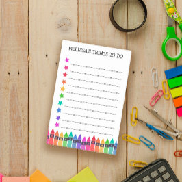 Kleurrijke kleurpotloden & sterren dingen om te do post-it® notes