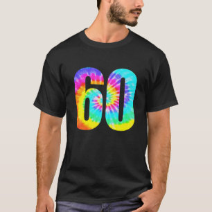 kleurrijke kleurstof 60e verjaardag of nummer 60 t t-shirt