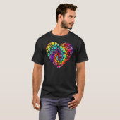 Kleurrijke kleurstof Die Stropdas Heart Valentijns T-shirt (Voorkant volledig)