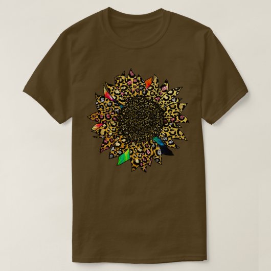 Kleurrijke kleurstof zonnebloem goudroze zilver Gl T-shirt (Design voorkant)
