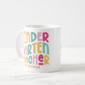 Kleurrijke kleuterleraar op maat koffiemok (Voorkant links)