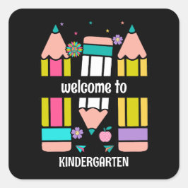 Kleurrijke kleuterpotlood cartoon sticker
