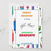 Kleurrijke Kleuterschool Afstuderen Aankondiging (Achterkant)