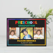 KLEURRIJKE KLEUTERSCHOOL AFSTUDEREN FOTOCOLLAGE KAART (Staand voorkant)
