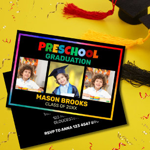 KLEURRIJKE KLEUTERSCHOOL AFSTUDEREN FOTOCOLLAGE KAART