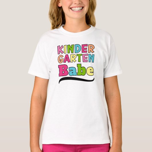 Kleurrijke Kleuterschool Babe - Eerste schooldag T-shirt (Voorkant)