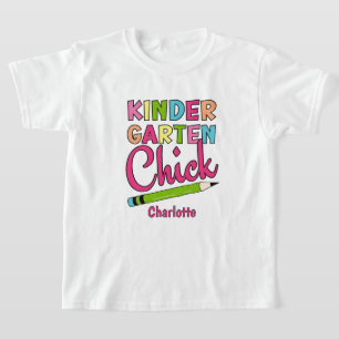 Kleurrijke Kleuterschool Chick - Eerste schooldag T-shirt