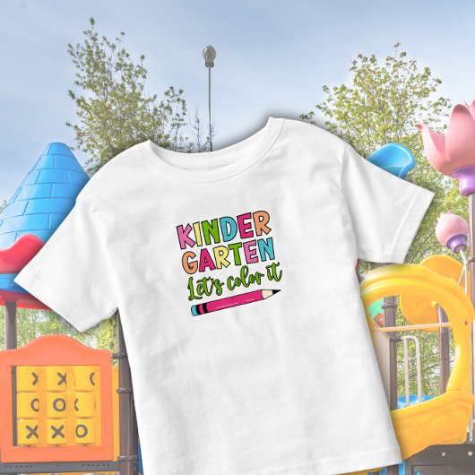 Kleurrijke Kleuterschool Laten we het kleuren - Ee Kinder Shirts
