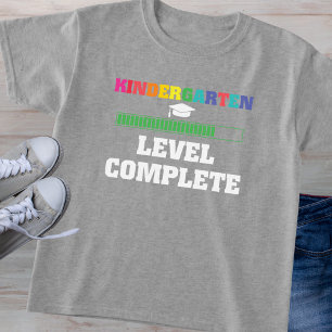 Kleurrijke "Kleuterschool niveau compleet" kind T-shirt