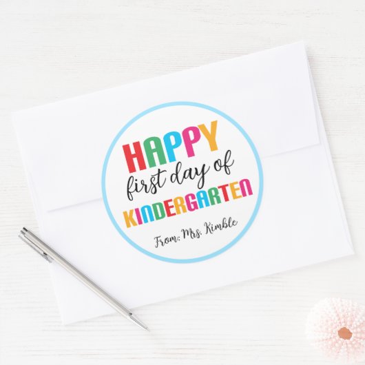 Kleurrijke Kleuterschool School Sticker (Envelop)