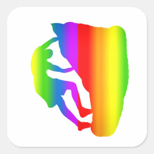 Kleurrijke Klimmen Regenboog Sticker