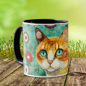 Kleurrijke Klimt Style Ginger Cat Mok