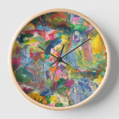 Kleurrijke Klok Esthetische Abstracte Groovy Art C (Voorkant)