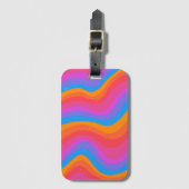 Kleurrijke klompen en vun strepen bagagelabel (Voorkant (verticaal))