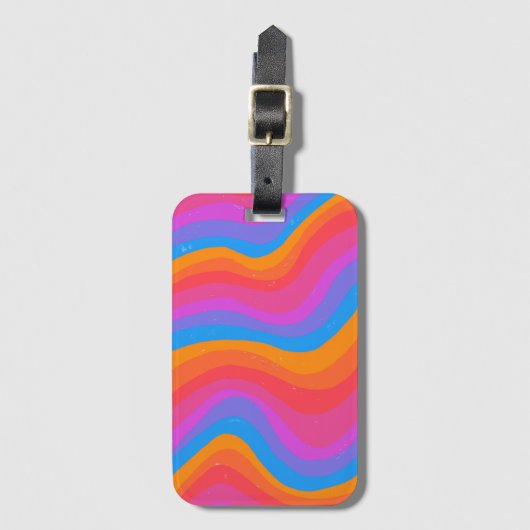 Kleurrijke klompen en vun strepen bagagelabel (Voorkant (verticaal))