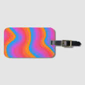 Kleurrijke klompen en vun strepen bagagelabel (Voorkant (horizontaal))