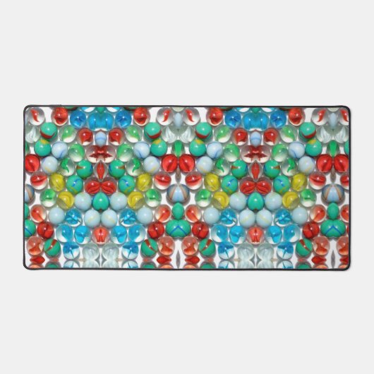 Kleurrijke knikkers artistiek fotoontwerp bureaumat (Voorkant)