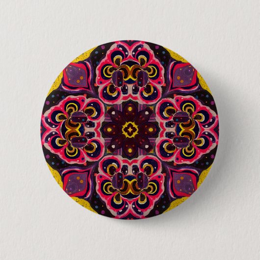 kleurrijke knoop caleidoscopisch ontwerp ronde button 5,7 cm (Voorkant)