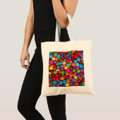 Kleurrijke knop snoep tote bag (Voorkant (product))