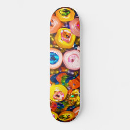 Kleurrijke knopjuwelen persoonlijk skateboard
