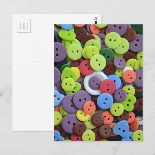 Kleurrijke knoppen briefkaart (Voorkant / Achterkant)
