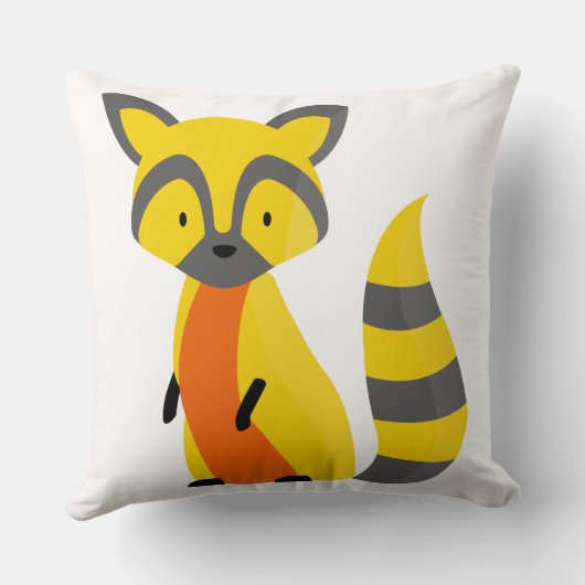 Kleurrijke knuffel wasbeer Witte Safari kinderkame Kussen (Achterkant)