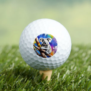 Kleurrijke Koala Beer Watercolor Splash, Golfballen