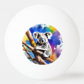 Kleurrijke Koala Beer Watercolor Splash, Pingpongbal (Achterkant)
