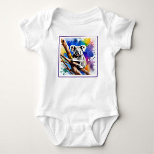 Kleurrijke Koala Beer Watercolor Splash, Romper