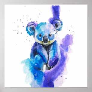 Kleurrijke Koala Beer Waterkleur Kunstwerk Poster
