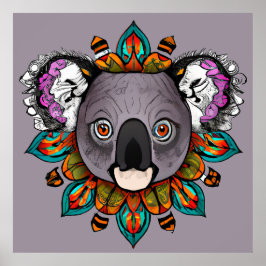 Kleurrijke Koala Mandala Uniek & Interessant Poster