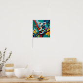 Kleurrijke Koala op Boom – Moderne Impasto Poster (Keuken)