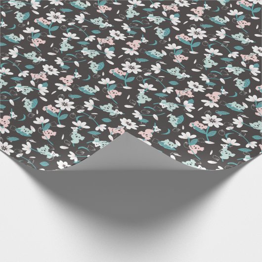 Kleurrijke Koala Patroon Leuke Dier en Bloemen Cadeaupapier (Hoek)