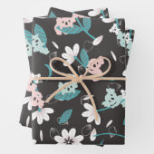 Kleurrijke Koala Patroon Leuke Dier en Bloemen Inpakpapier Vel (In situ)