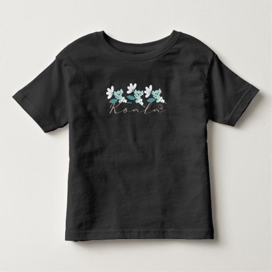 Kleurrijke Koala Patroon Leuke Dier en Bloemen Kinder Shirts (Voorkant)