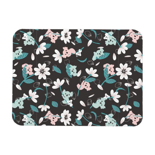 Kleurrijke Koala Patroon Leuke Dier en Bloemen Magneet (Horizontaal)