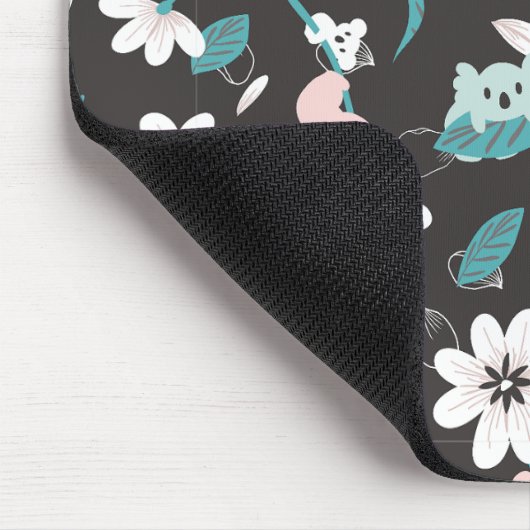 Kleurrijke Koala Patroon Leuke Dier en Bloemen Muismat (Hoek)