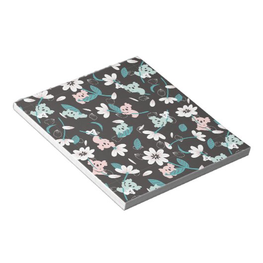 Kleurrijke Koala Patroon Leuke Dier en Bloemen Notitieblok (Schuin)