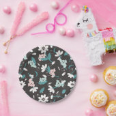 Kleurrijke Koala Patroon Leuke Dier en Bloemen Papieren Bordje (Feest)