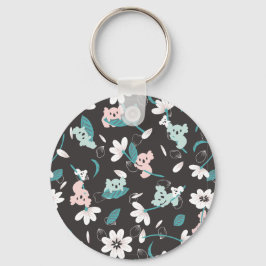 Kleurrijke Koala Patroon Leuke Dier en Bloemen Sleutelhanger