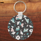 Kleurrijke Koala Patroon Leuke Dier en Bloemen Sleutelhanger (Achterkant)