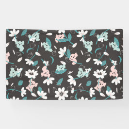 Kleurrijke Koala Patroon Leuke Dier en Bloemen Spandoek