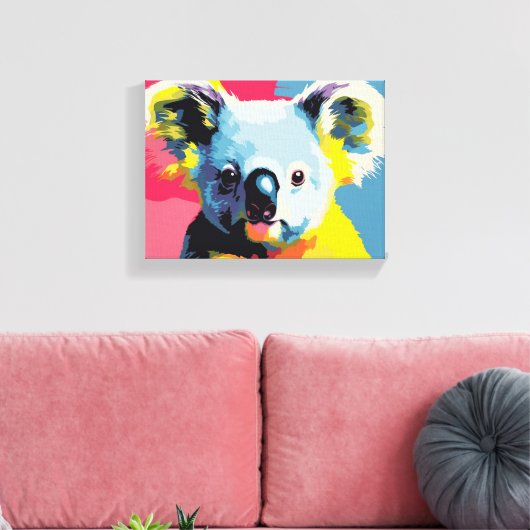 Kleurrijke koala verpakte canvas kunst (Insitu (Woonkamer))