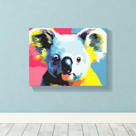 Kleurrijke koala verpakte canvas kunst (Insitu (Houten vloer))